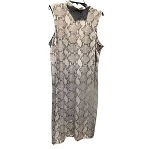 Snakeskin gray tank dress with mock neck by Banana Republic